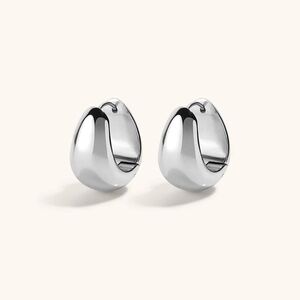 Maison Miru MINI DEWDROP HOOPS IN TITANIUM NEW $160
